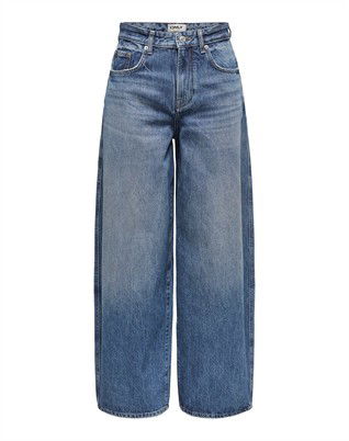 OnlTaylor HW Barrel Denim Jeans - Dark Blue Denim